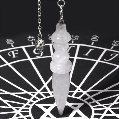 White Quartz Crystal Pendulums-ToShay.org