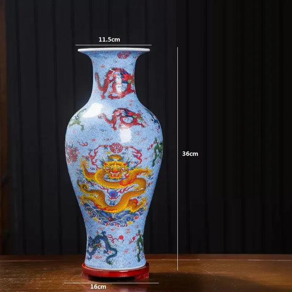 Jingdezhen Nine Dragons Vase-ToShay.org