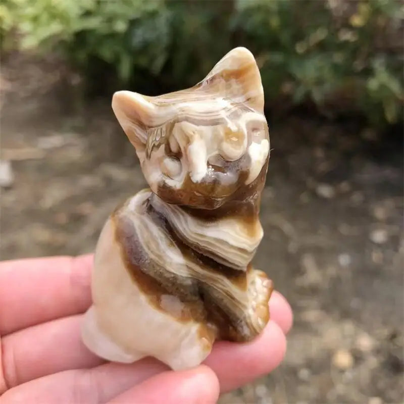 Brown Calcite Agate Cat-ToShay.org
