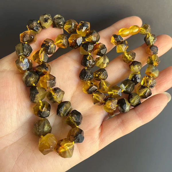 Yellow Amber Bead Necklace-ToShay.org