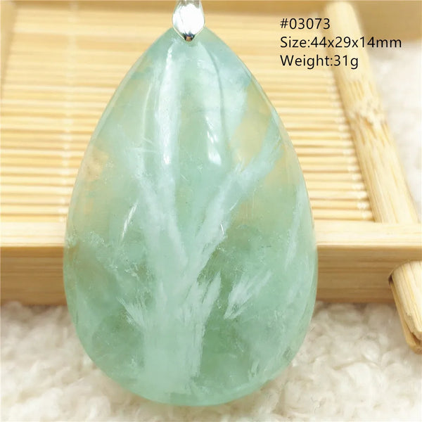 Green Feather Fluorite Pendant-ToShay.org
