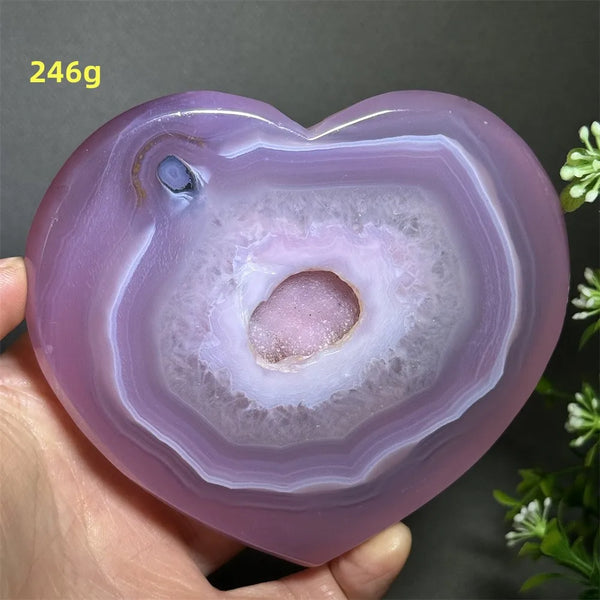 Pink Agate Geode Heart-ToShay.org