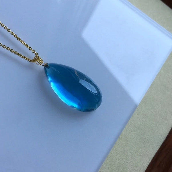 Blue Aquamarine Pendant-ToShay.org