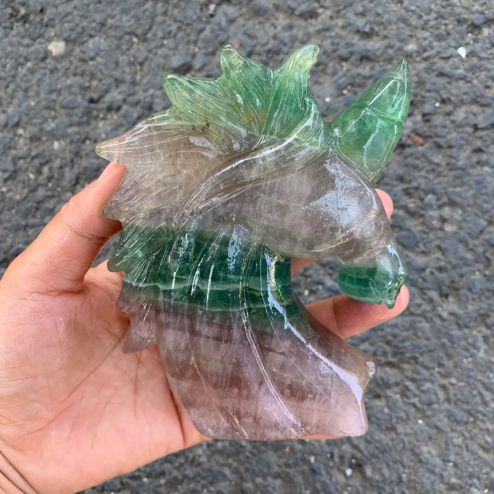 Rainbow Fluorite Unicorn Head-ToShay.org