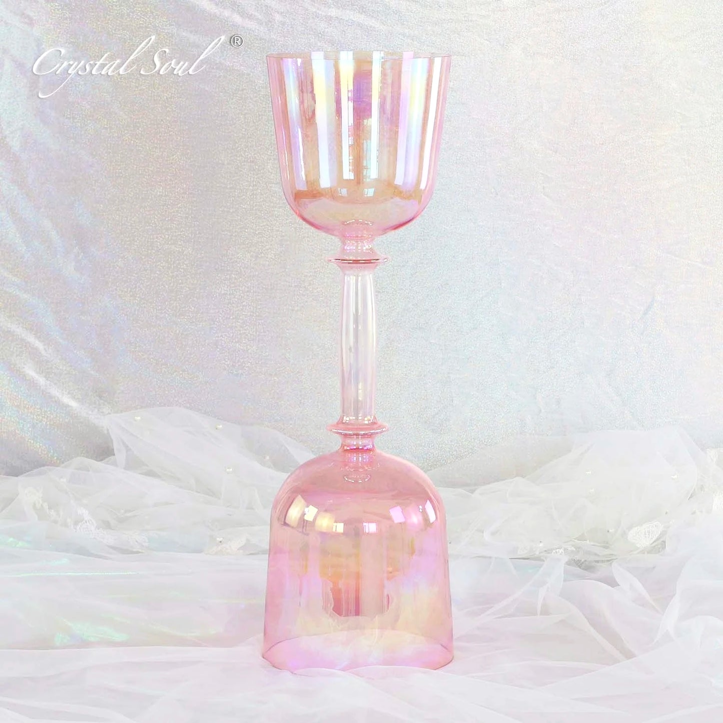CrystalSoul 432Hz pink Double Headed Crystal Chalice Holy Grail Perfect Pitch Customized Tone-ToShay.org