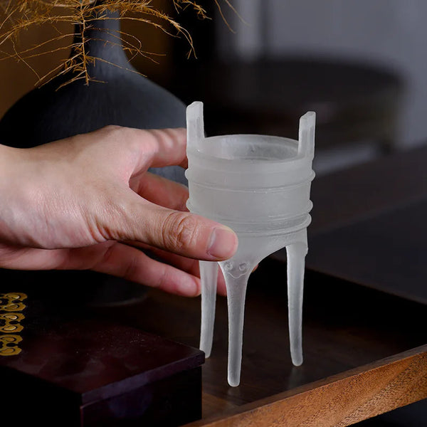 White Water Glass Incense Burner-ToShay.org