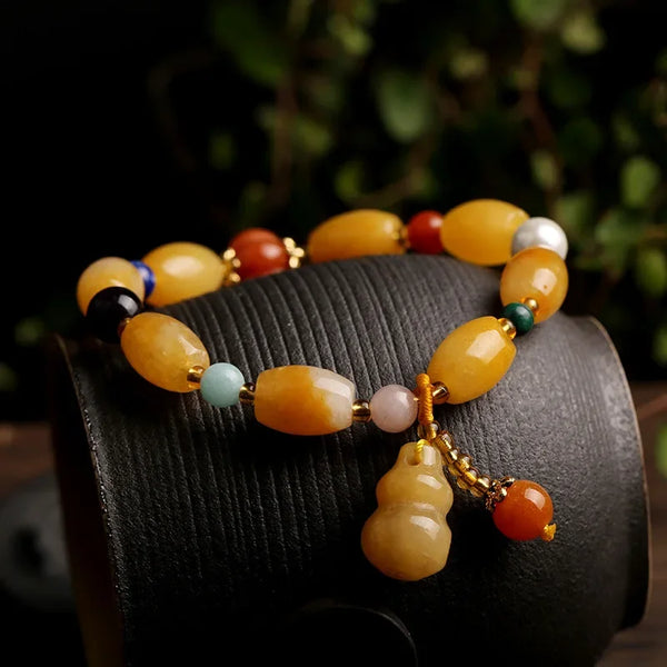 Gold Jade Pumpkin Bead-ToShay.org
