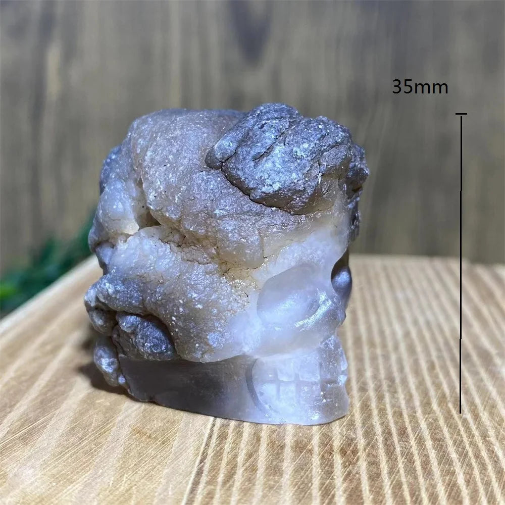 Grey Agate Geode Skull-ToShay.org