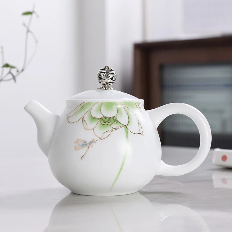White Painted Porcelain Teapots-ToShay.org