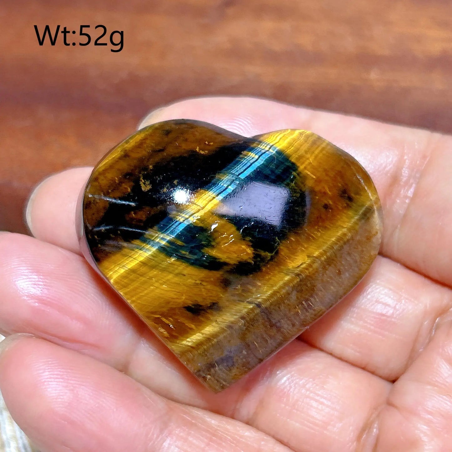 Yellow Blue Tiger Eye Heart-ToShay.org