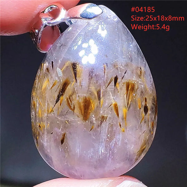 Gold Rutilated Pendant-ToShay.org