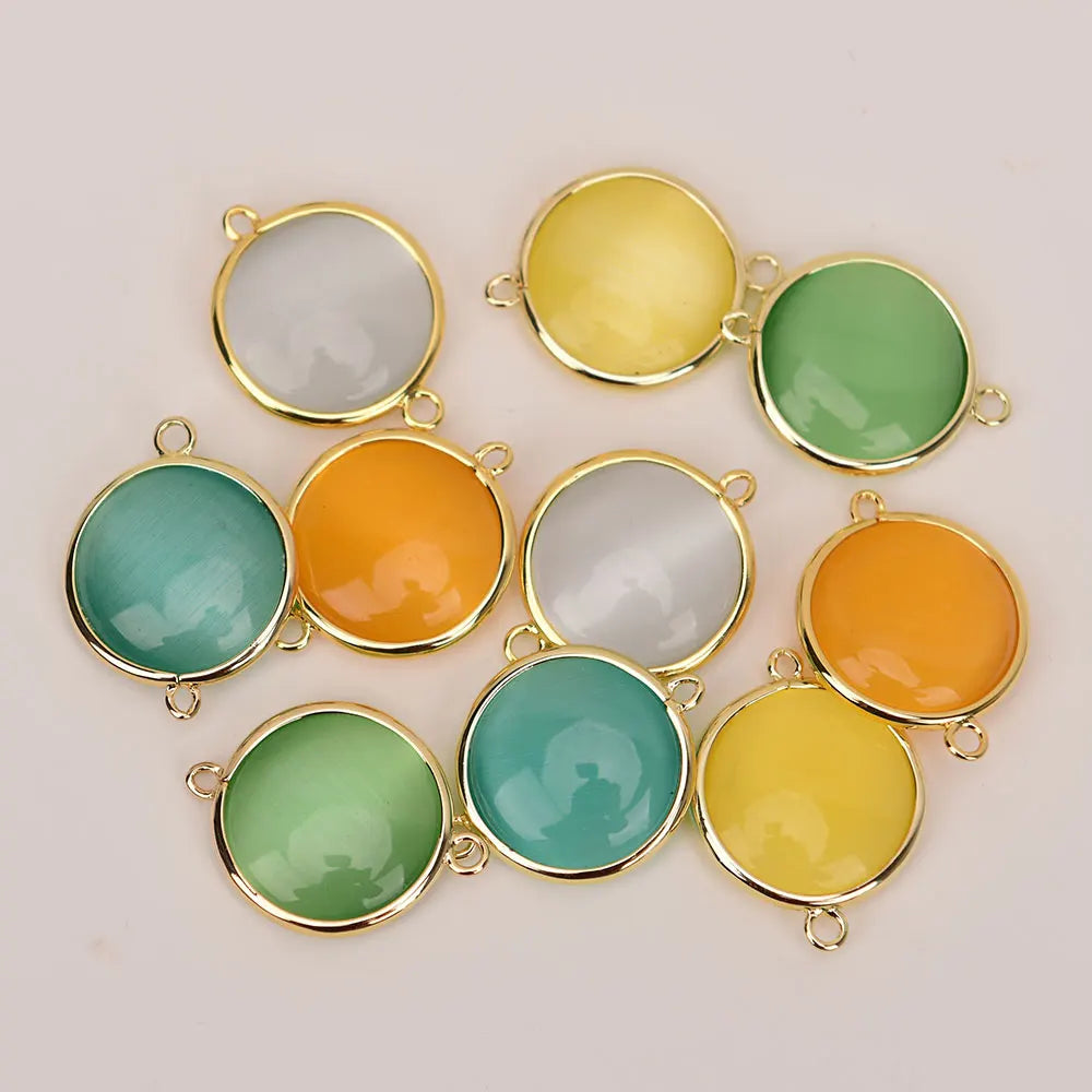 Mixed Cats Eye Crystal Charms-ToShay.org