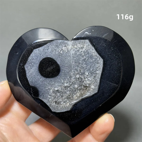 Black Agate Geode Heart-ToShay.org
