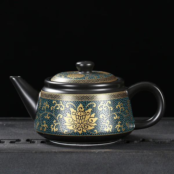 Black Gold Glaze Ceramic Tea Pot-ToShay.org