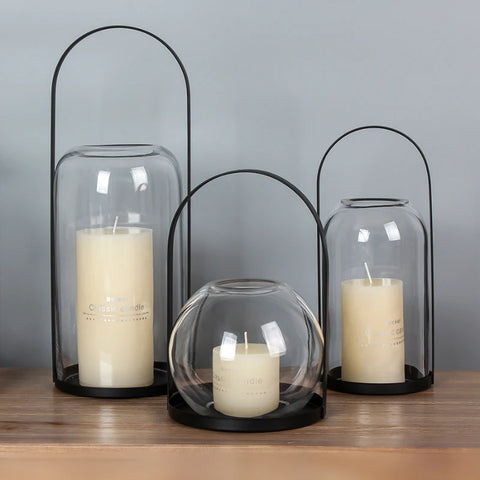 Clear Glass Candle Lantern-ToShay.org
