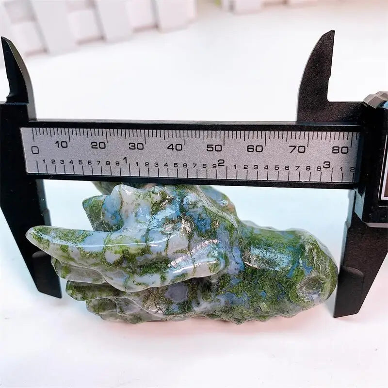 Green Moss Agate Dragon Head-ToShay.org