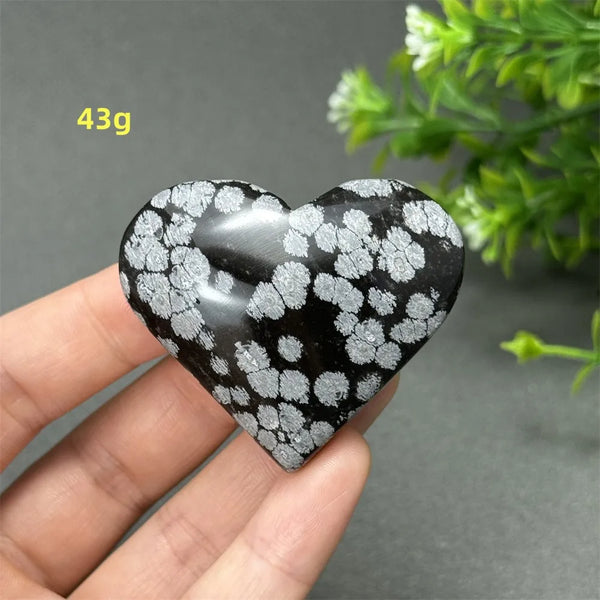 Black Snowflake Obsidian Heart-ToShay.org