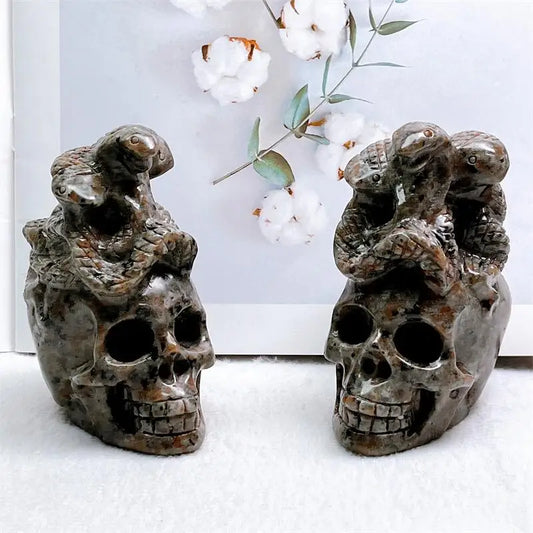 Grey Yooperlite Snake Skull-ToShay.org