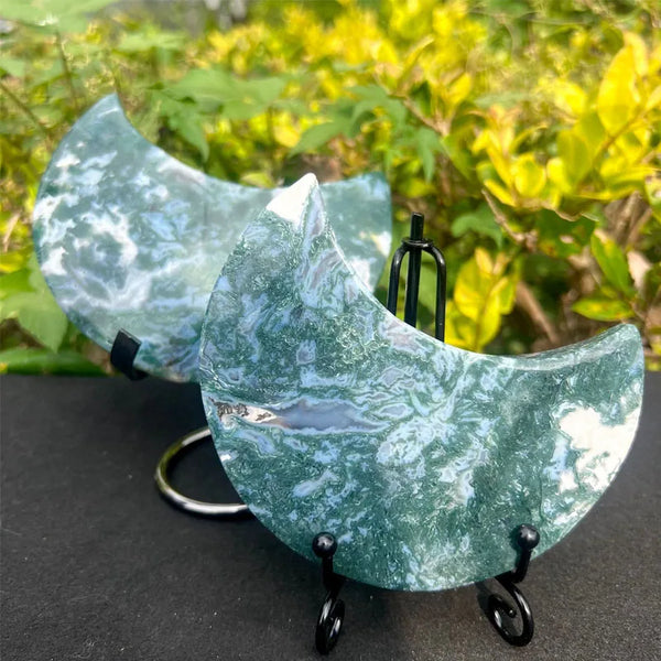 Green Moss Agate Moon-ToShay.org