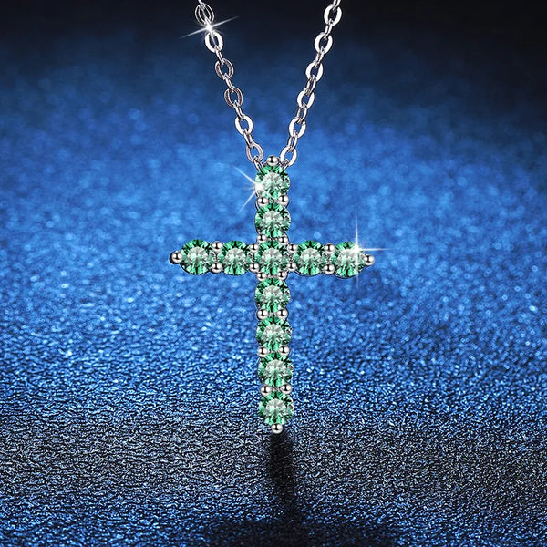 Silver Diamond Cross Necklace-ToShay.org