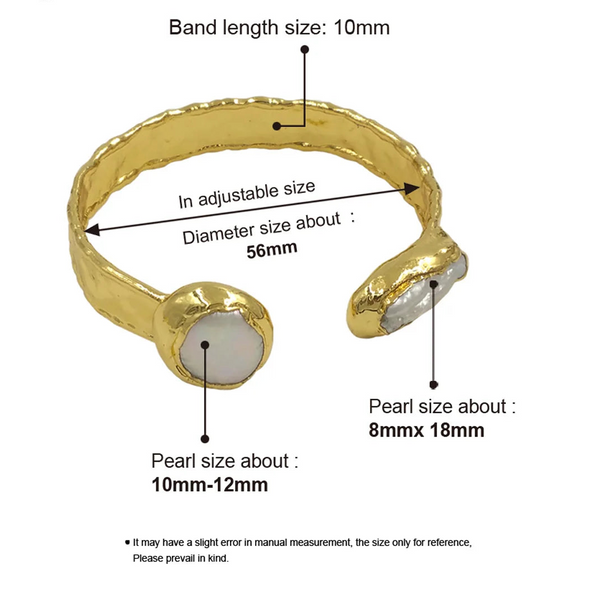 White Pearl Cuff Bangle-ToShay.org