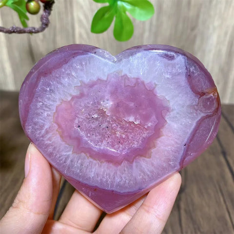 Pink Agate Druzy Heart-ToShay.org