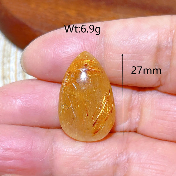 Gold Rutilated Crystal Pendant-ToShay.org