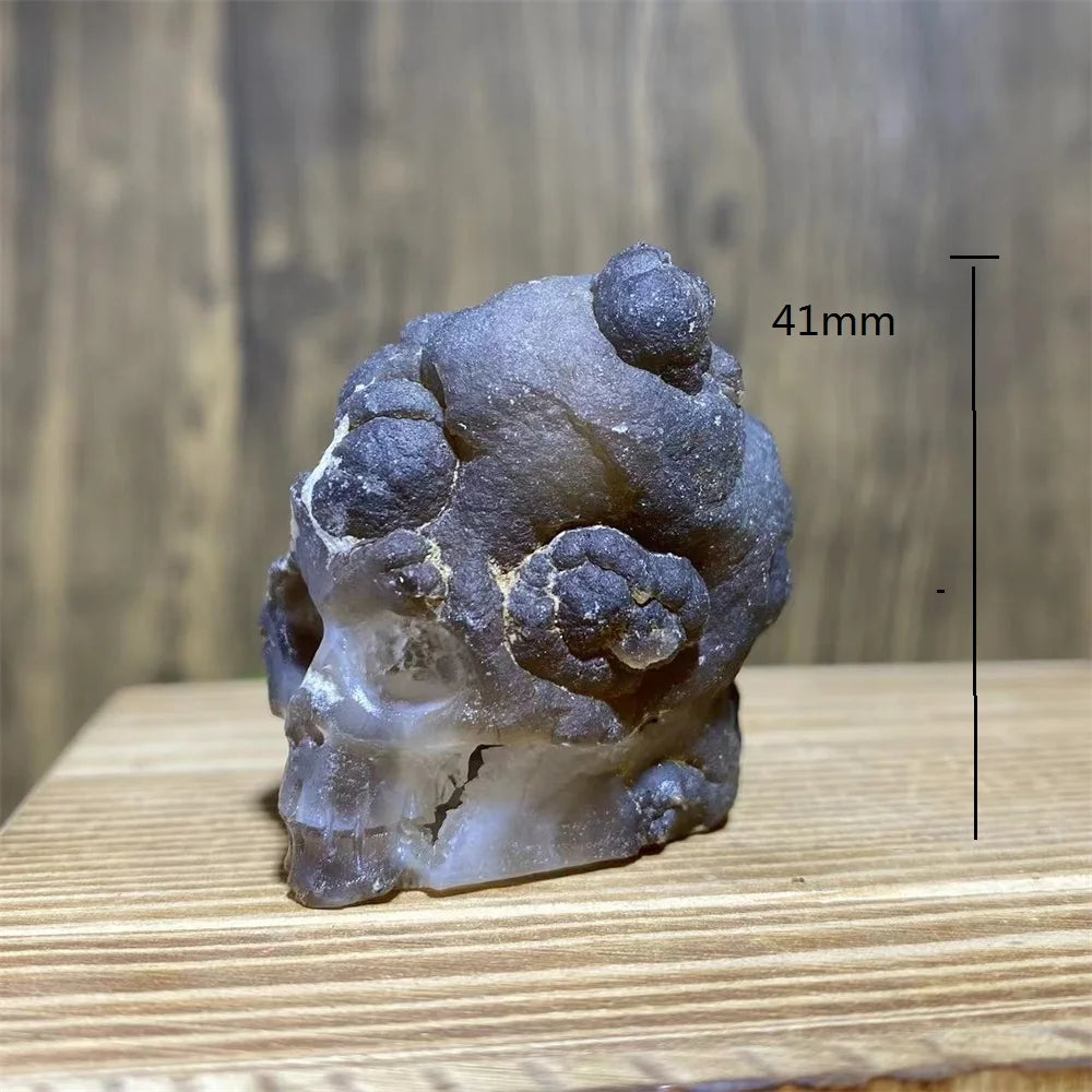 Grey Agate Geode Skull-ToShay.org