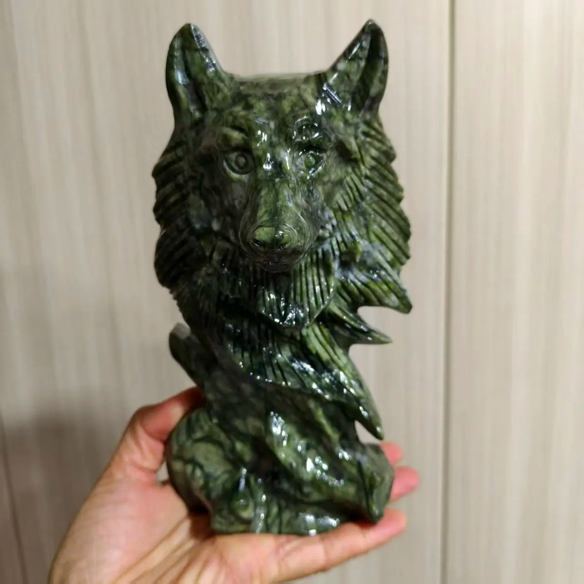 Green Tree Jade Wolf Head-ToShay.org