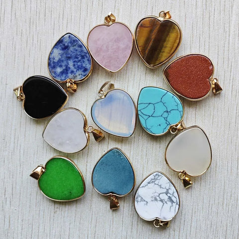 Mixed Crystal Heart Pendants-ToShay.org