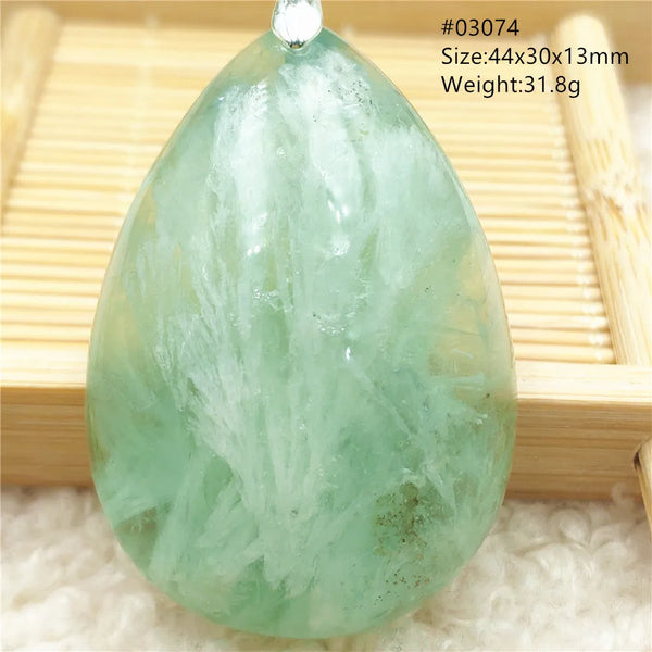 Green Feather Fluorite Pendant-ToShay.org