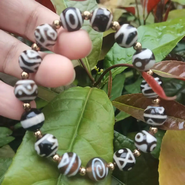 Tibetan Agate Dzi Bracelet-ToShay.org