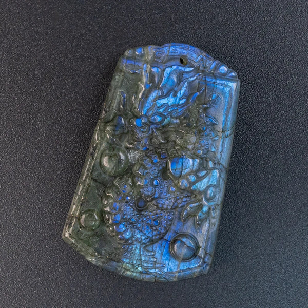 Blue Labradorite Dragon Plate-ToShay.org