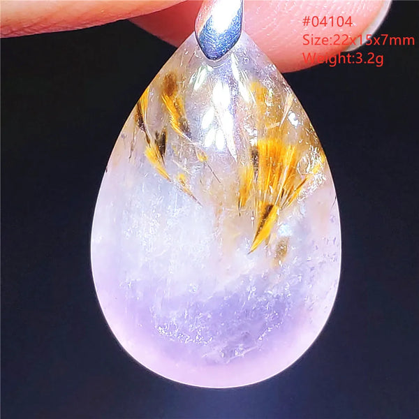 Purple Rutilated Auralite Pendant-ToShay.org