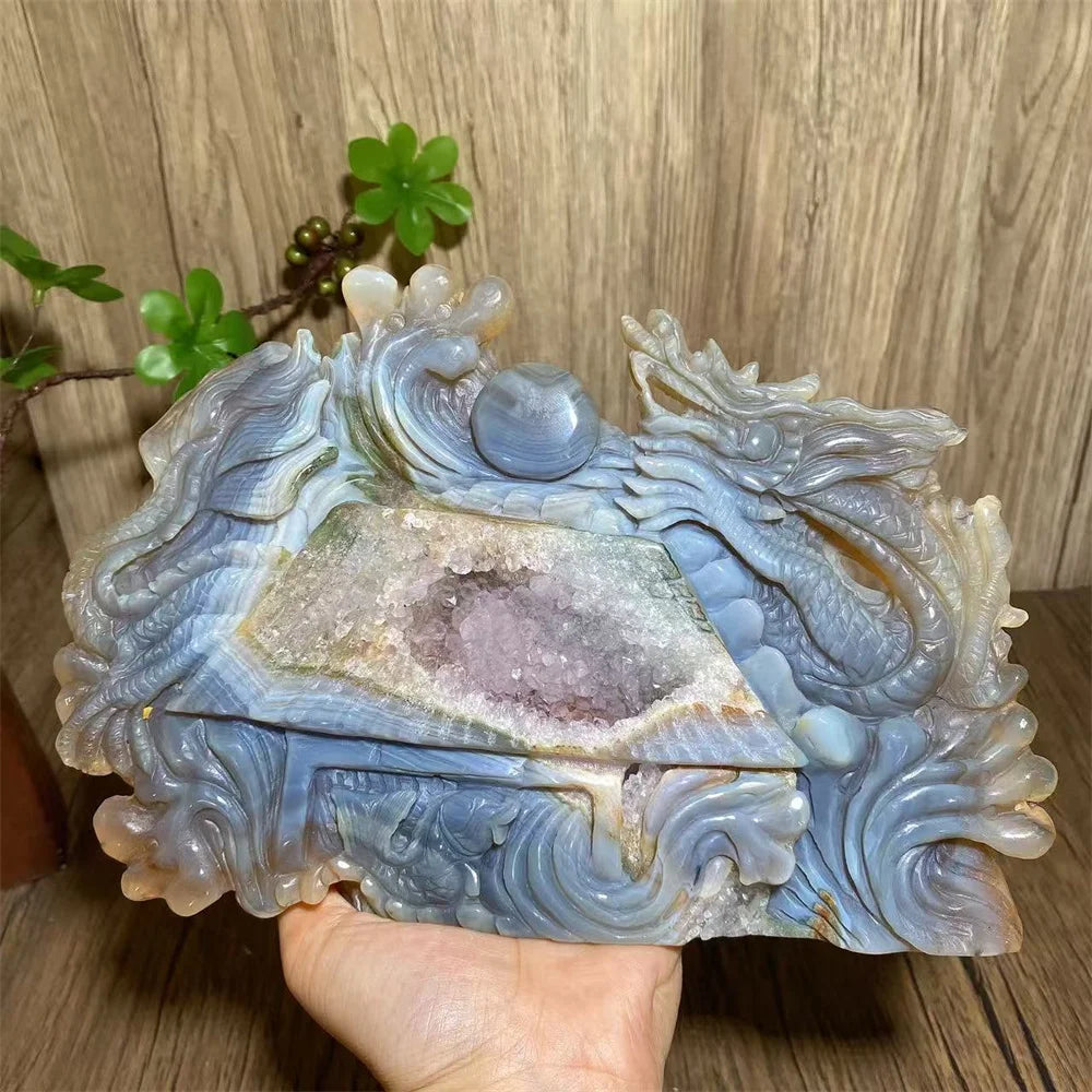 Blue Agate Amethyst Dragon-ToShay.org