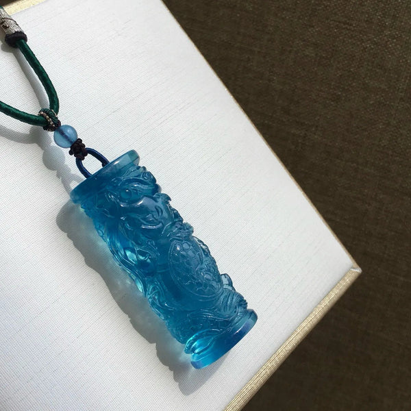 Blue Aquamarine Pendant-ToShay.org