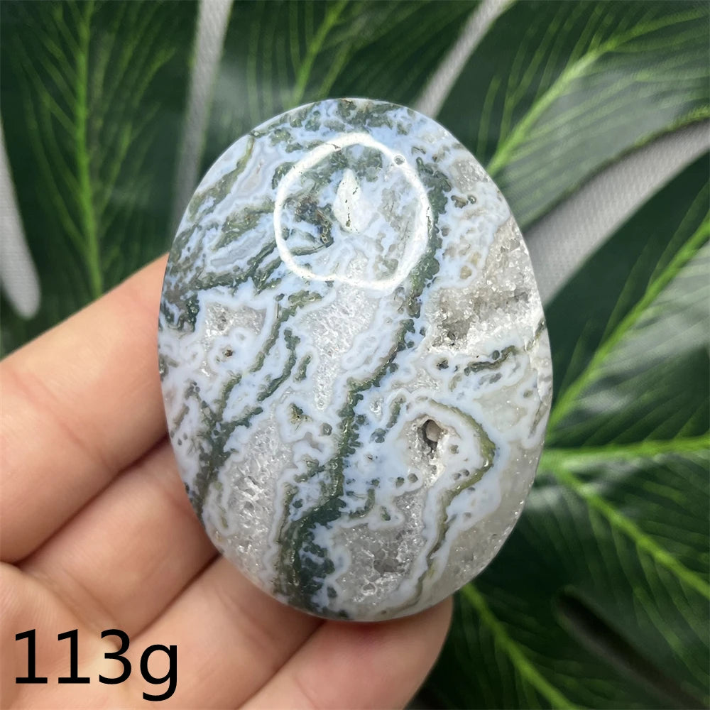 Green Moss Agate Palm Stone-ToShay.org