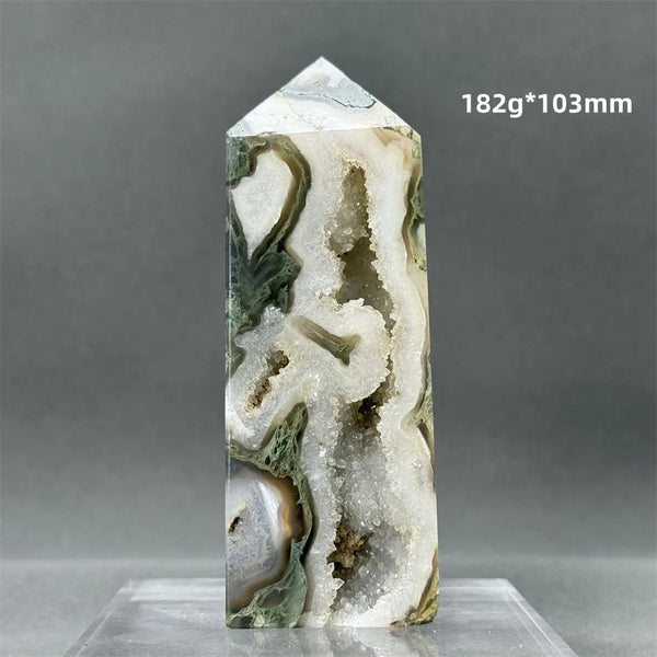 Green Aquatic Agate Tower-ToShay.org