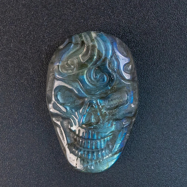 Blue Flash Labradorite Skull-ToShay.org