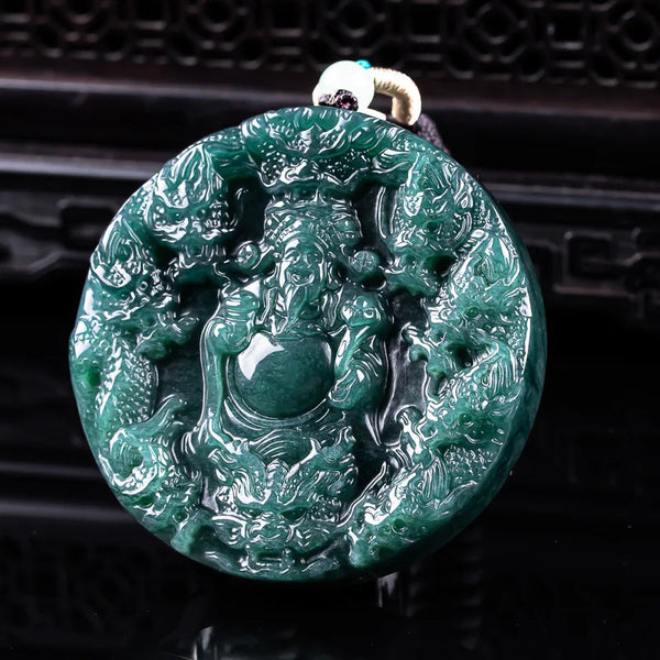 Green Jadeite Wealth Pendant-ToShay.org