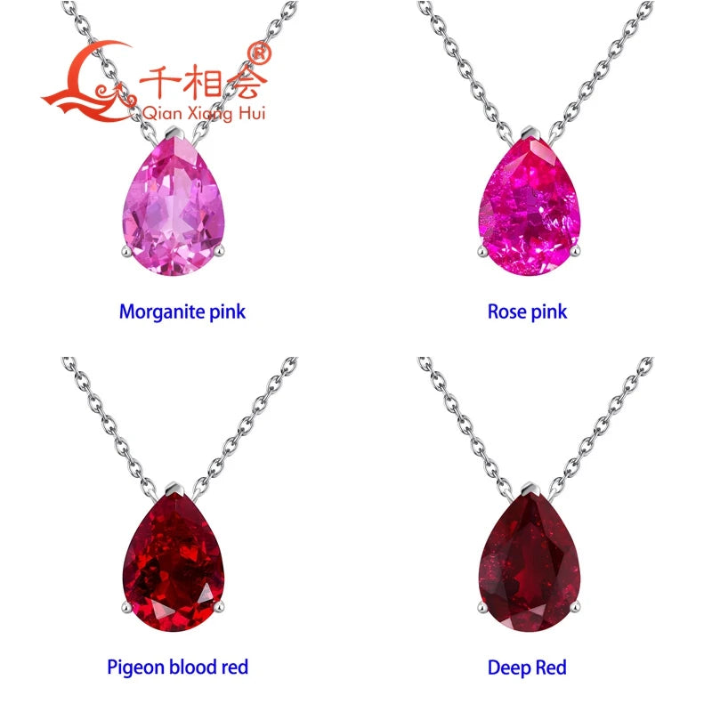 Red Ruby Pendant Necklace-ToShay.org