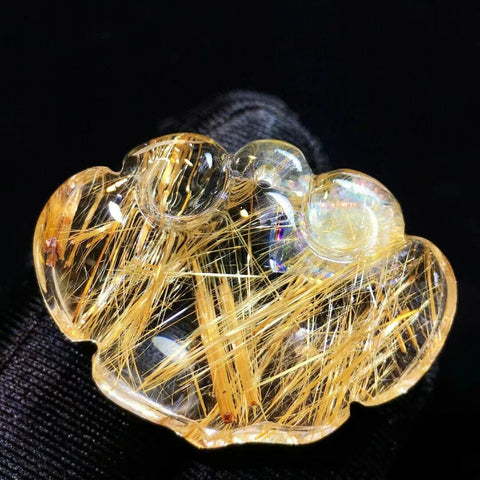 Gold Rutilated Quartz Pendant-ToShay.org
