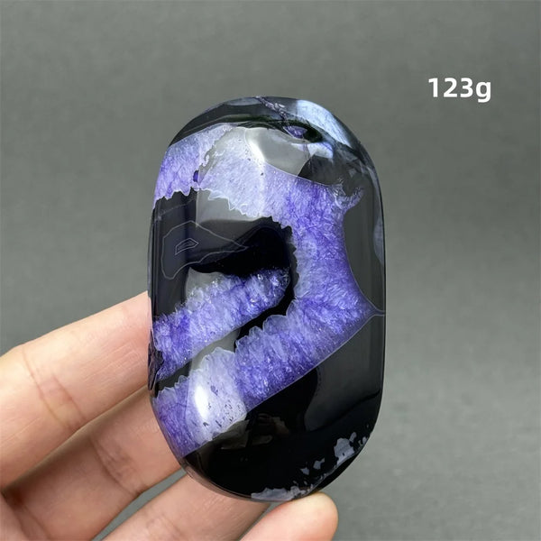 Purple Agate Palm Stone-ToShay.org