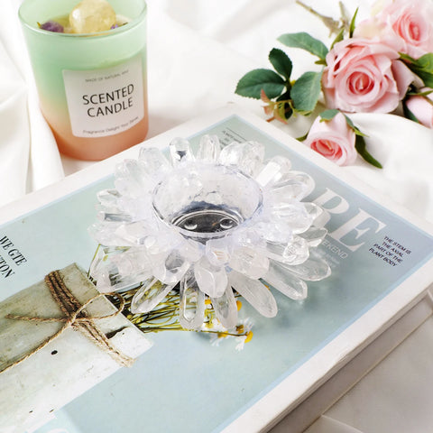 Clear Crystal Candle Holder-ToShay.org