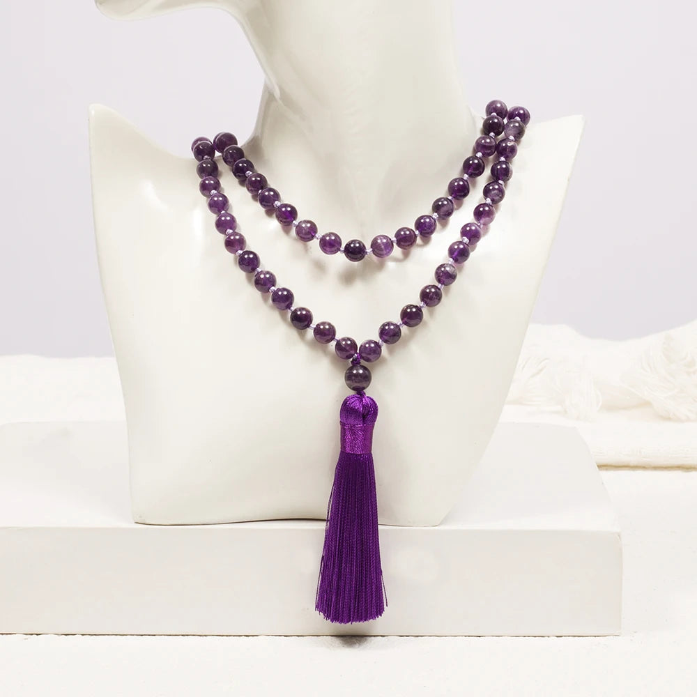 Purple Amethyst Bead Mala-ToShay.org