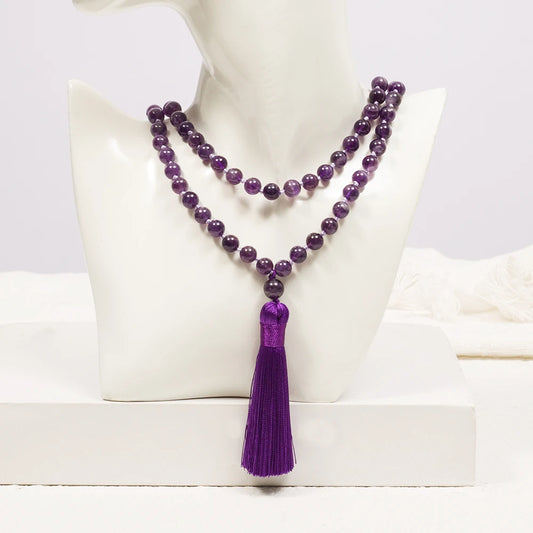 Purple Amethyst Bead Mala-ToShay.org