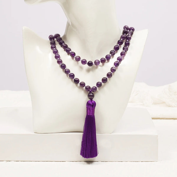 Purple Amethyst Bead Mala-ToShay.org