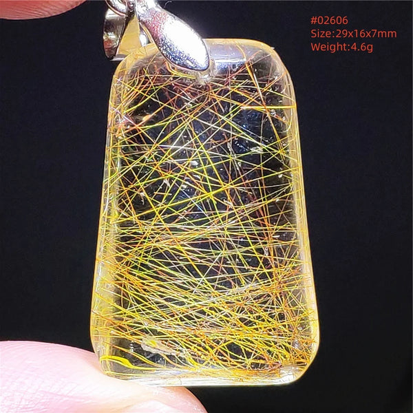 Gold Rutilated Quartz Pendant-ToShay.org