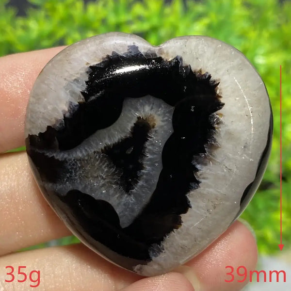 Black Agate Geode Heart-ToShay.org