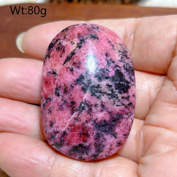 Pink Rhodonite Palm Stone-ToShay.org